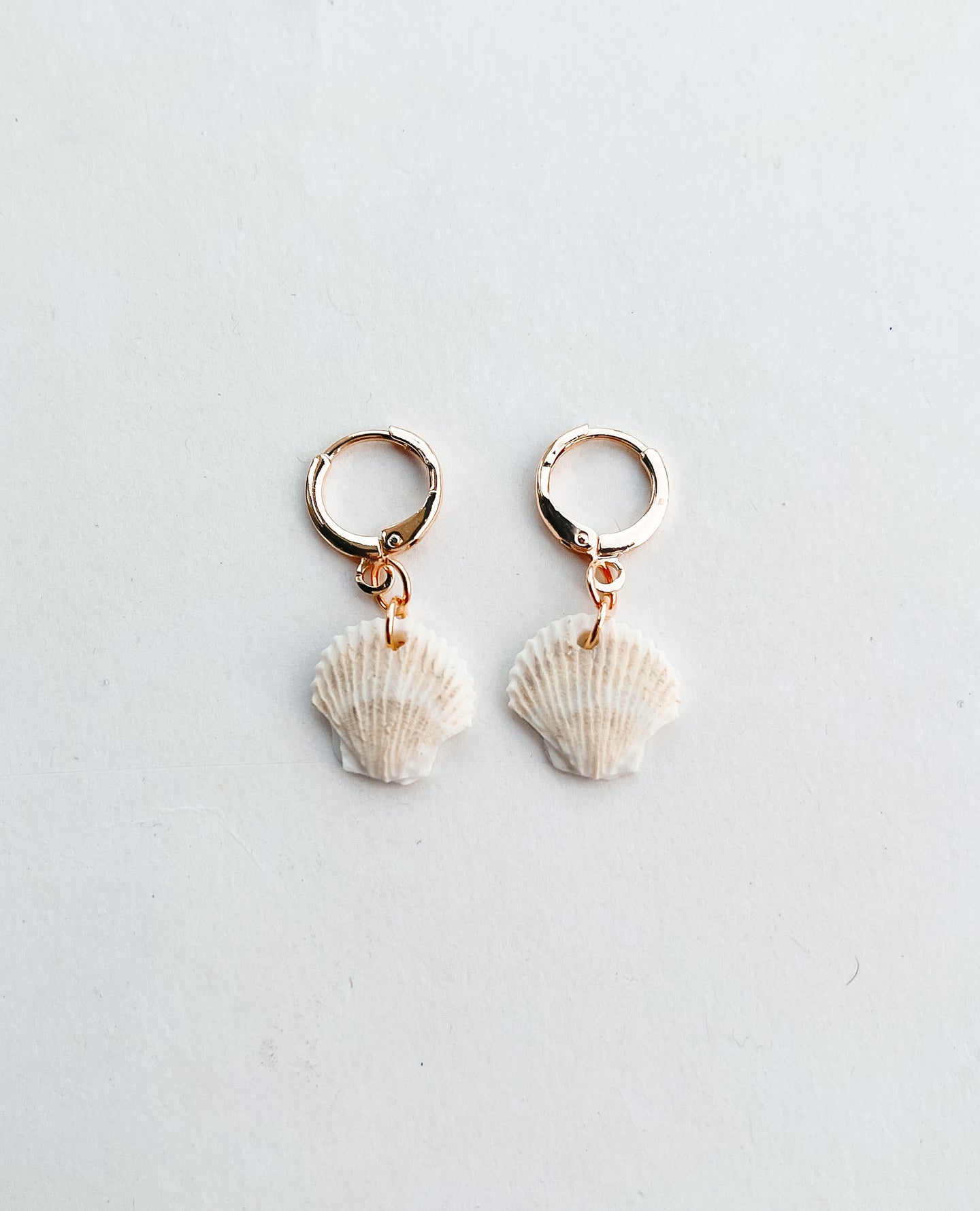 Small Shell Huggy Hoops - Hand-Painted